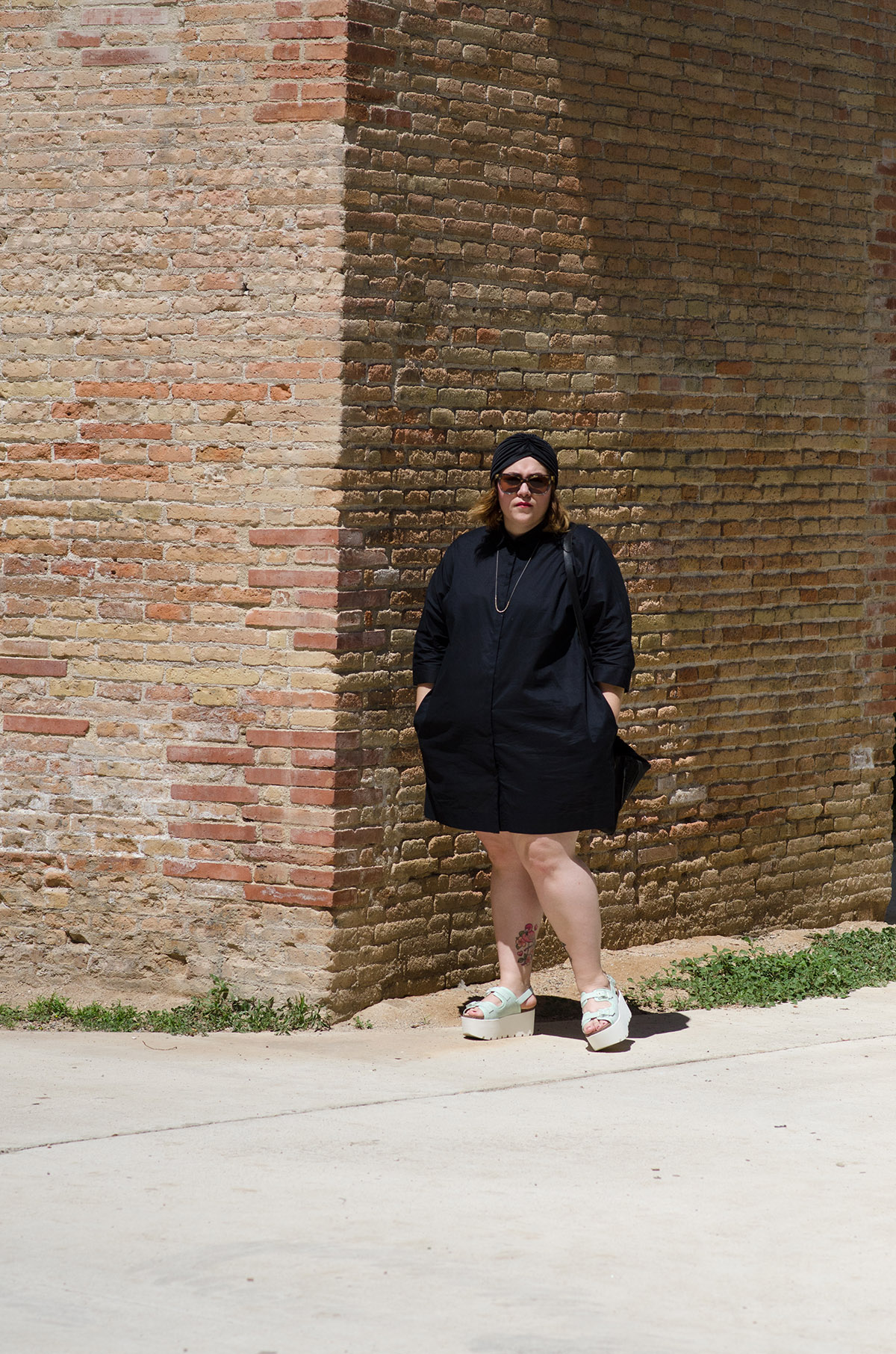 Black Turban and Oversize Shirt
